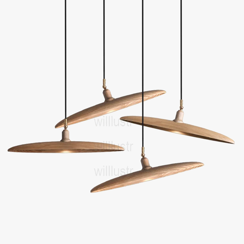 Suspension en bois lampe à Suspension en bois Design minimaliste lustre de plafond suspendu salle à manger Restaurant hôtel