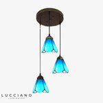 Suspension En Verre Coloré Méditerranéen Luminaire Chambre