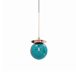 Suspension En Verre Doré Moderne 1 Lampe - Bleu Luminaire Chambre