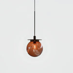 Suspension En Verre Doré Moderne 1 Lampe - Orange Luminaire Chambre