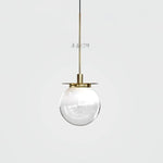 Suspension En Verre Doré Moderne 1 Lampe - Transparent Luminaire Chambre