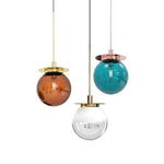 Suspension En Verre Doré Moderne 3 Lampes - Multicolore Luminaire Chambre