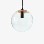 Suspension En Verre Sphérique (Noir Ou Rose) Rose Gold / 15 Cm Luminaire Chambre