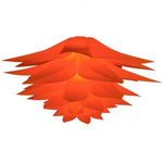 Suspension Fleur Pétales Blancs Puzzle Orange Luminaire Chambre