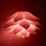 Suspension Fleur Pétales Blancs Puzzle Rouge Luminaire Chambre