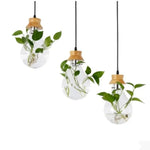 Suspension Florale En Bocal Verre-Bois Luminaire Chambre