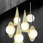 Suspension Geometric Luxe Métal Or Ariana Luminaire Chambre