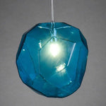 Suspension Géométrique En Verre Coloré S / Bleu Foncé Luminaire Chambre