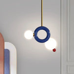 Suspension Ginna Métal Et Boules Colorées Luminaire Chambre