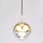 Suspension Globe Verre Et Métal Doré Luminaire Chambre