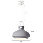 Suspension Industrielle Abat-Jour Rond Aliza Gris Luminaire Chambre