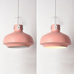 Suspension Industrielle Abat-Jour Rond Aliza Rose Luminaire Chambre