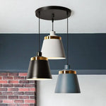 Suspension Industrielle Colorée Support Doré Luminaire
