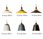 Suspension Industrielle Colorée Support Doré Luminaire
