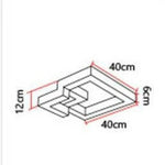 Suspension Led 3D Métallique Noir / 40X40Cm Luminaire Chambre