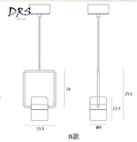 Suspension Led Aluminium Carré Doré Blanc - Large Luminaire Chambre