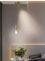 Suspension Led Amias Tube Doré/Noir Luminaire Chambre