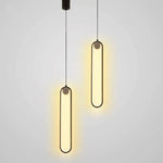 Suspension Led Anneau Allongé Moderne Luminaire Chambre