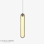 Suspension Led Anneau Allongé Moderne Noir / Froide Luminaire Chambre