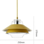 Suspension Led Armel Double Coloré Jaune Luminaire Chambre