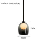 Suspension Led Avec Abat-Jour Shadow Gris Fumé / Froide Luminaire Chambre