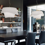 Suspension Led Blanche Fabric Style Luminaire Chambre