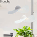 Suspension Led Blanche Ondulée Hat Luminaire Cuivre