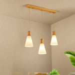 Suspension Led Bois Blanc Scandinave Luminaire Chambre