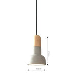 Suspension Led Bois Ciment Arrondie Loft Luminaire Cuivre