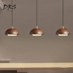 Suspension Led Bois Demi-Sphère Luminaire Chambre