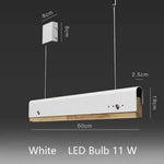 Suspension Led Bois Et Métal Coloré Blanc / 60Cm Luminaire Chambre