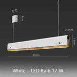 Suspension Led Bois Et Métal Coloré Blanc / 90Cm Luminaire Chambre