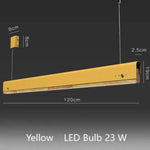 Suspension Led Bois Et Métal Coloré Jaune / 120Cm Luminaire Chambre