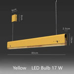 Suspension Led Bois Et Métal Coloré Jaune / 90Cm Luminaire Chambre