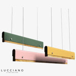 Suspension Led Bois Et Métal Coloré Luminaire Chambre