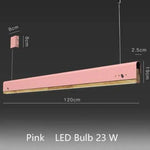 Suspension Led Bois Et Métal Coloré Rose / 120Cm Luminaire Chambre