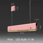 Suspension Led Bois Et Métal Coloré Rose / 60Cm Luminaire Chambre