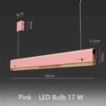 Suspension Led Bois Et Métal Coloré Rose / 90Cm Luminaire Chambre