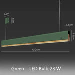 Suspension Led Bois Et Métal Coloré Vert / 120Cm Luminaire Chambre