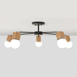 Suspension Led Bois Métal Multi-Lampes Luminaire Chambre