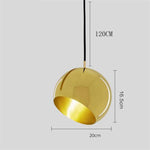 Suspension Led Boule Colorée Doré Luminaire Chambre