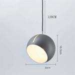 Suspension Led Boule Colorée Gris Luminaire Chambre