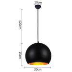 Suspension Led Boule Colorée Moderne Noir Luminaire Chambre