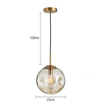 Suspension Led Boule Déformée Verre Champagne Luminaire Chambre