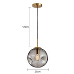 Suspension Led Boule Déformée Verre Fumé Luminaire Chambre