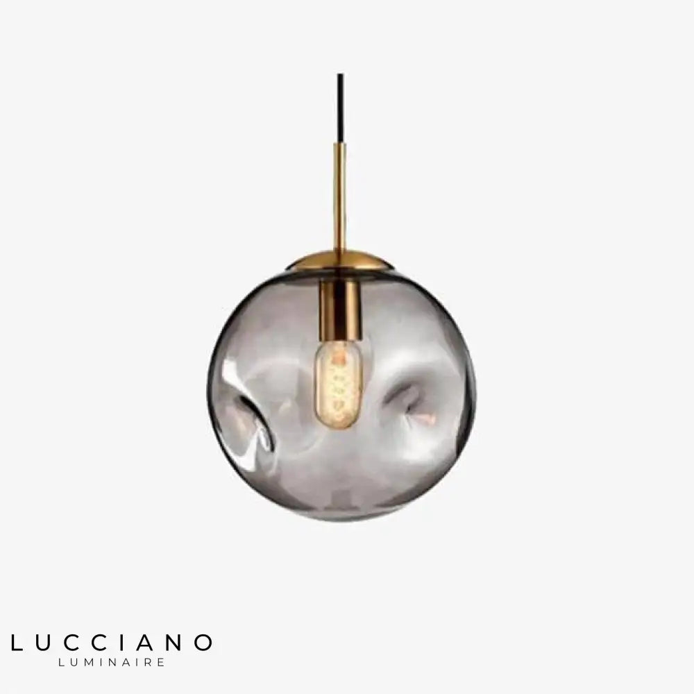 Suspension Led Boule Déformée Verre Luminaire Chambre