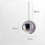 Suspension Led Boule Métal Lasha 15Cm - Chromé Luminaire Chambre