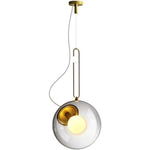 Suspension Led Boule Verre Métal Luminaire Chambre