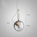 Suspension Led Boule Verre Métal Luminaire Chambre