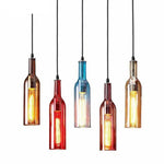 Suspension Led Bouteille Verre Coloré Luminaire Chambre